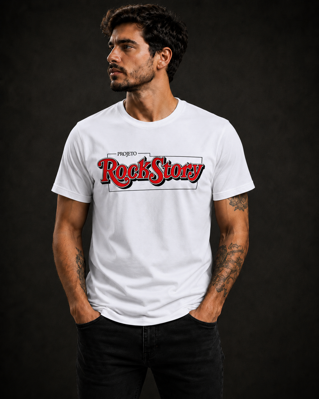 Camiseta RockStory Logo Branca
